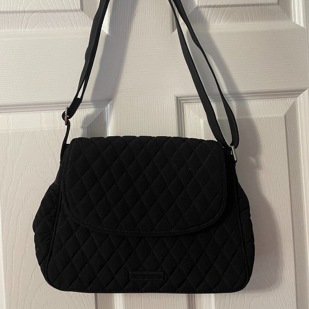 Vera Bradley Medium Flap Crossbody Black
